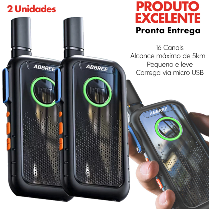 Mini Rádio Comunicador - Abbree M3 - (Par) - COD:LNDSE