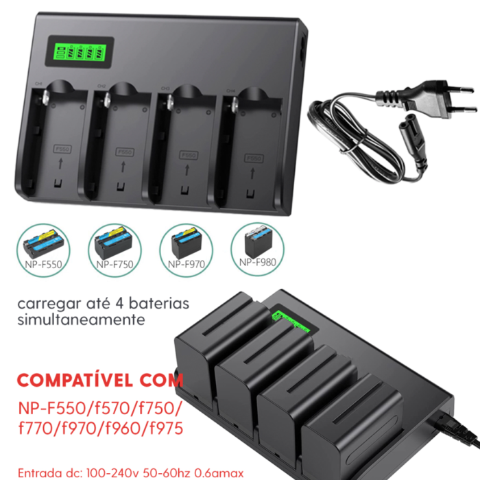 Carregador Quadruplo - Probty - Bateria NP - COD:LND