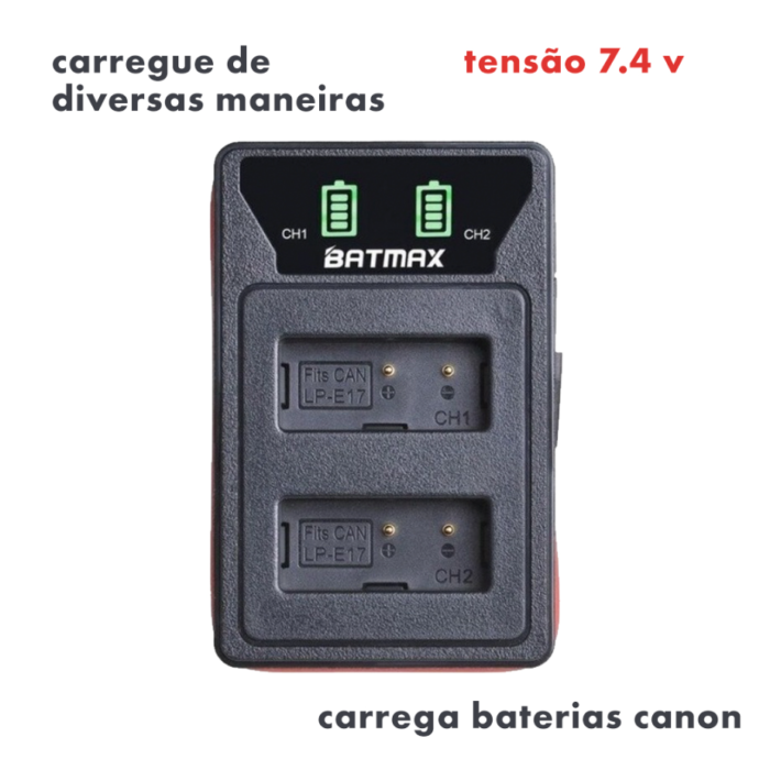 Carregador de Bateria - LP E17 - Batmax - COD:LND