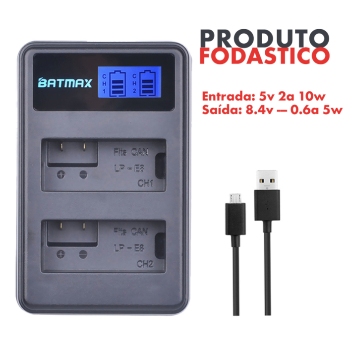 Carregador de Bateria - LP E8 - Batmax - COD:LNDSE