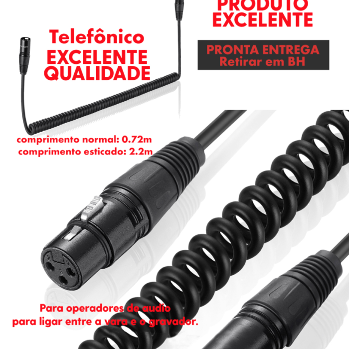 Cabo - XLR Espiral - 80cm - COD:LNDSE