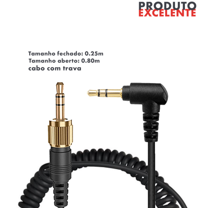 Cabo de Áudio Espiral - P2 com trava para P2 - COD:LND