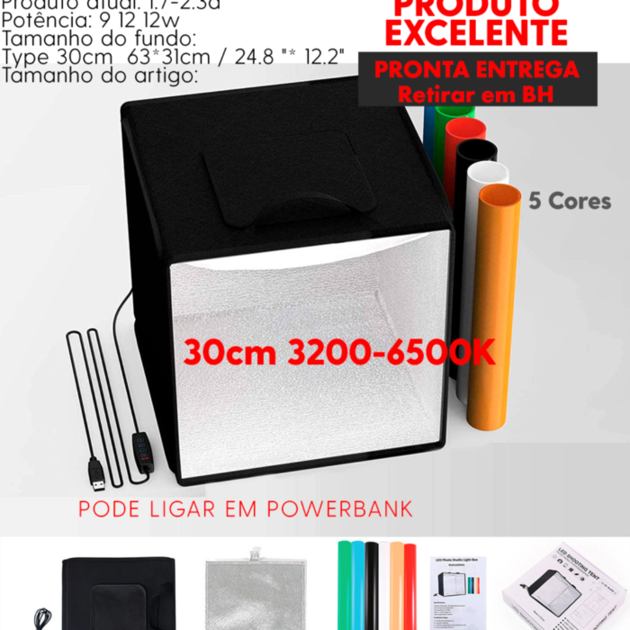 Mini Studio -  Caixa Portatil - 30x30cm - Baodeli - COD:LND