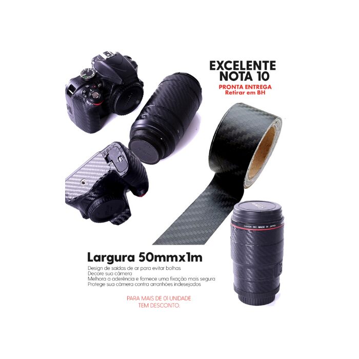 Película de Proteção Premium- Fibra De Carbono - para Câmeras  - COD:LNDSE