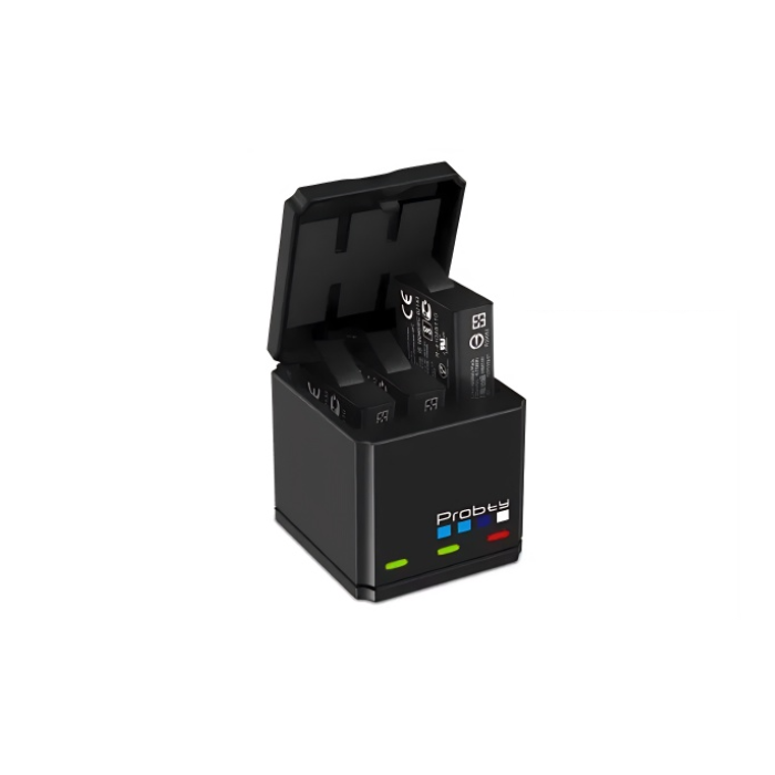 Carregador Triplo - Probty - GoPro - Hero 5,6,7,8 - COD:LNDSE