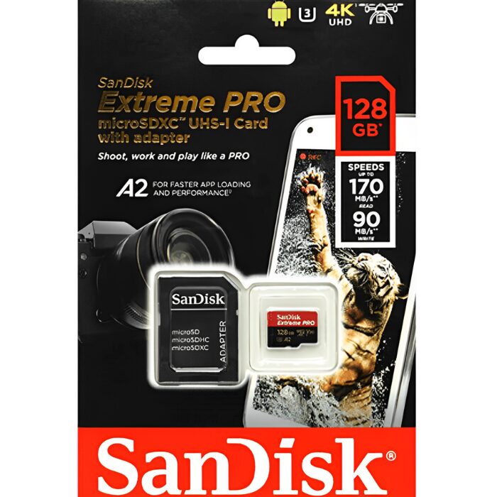 Cartão de Memória – SanDisk – 128GB – 170MB/S – Extreme Pro – UHS-I – microSDXC com Adaptador SD – COD:LNDSE