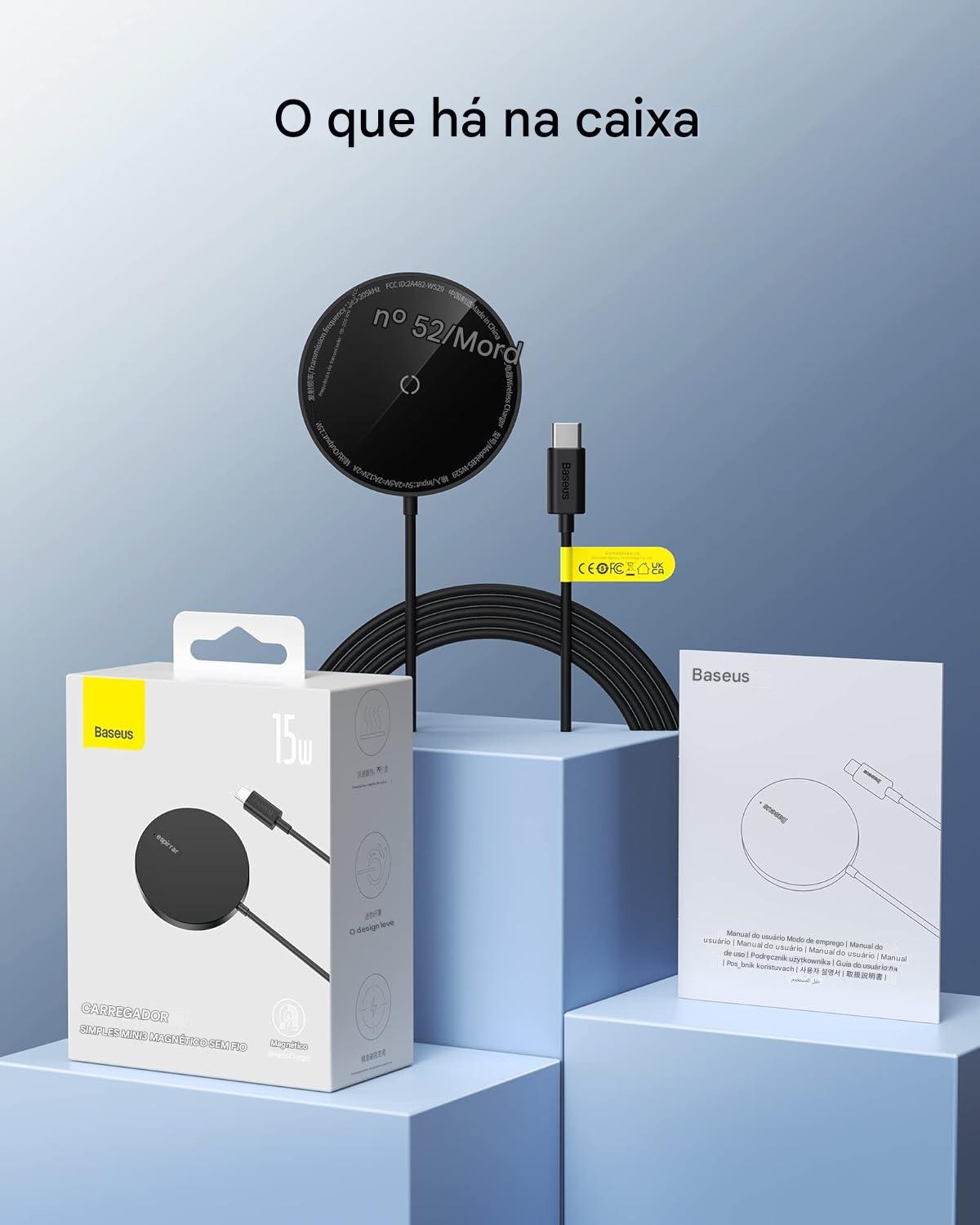 Carregador Magnético - Indução - Baseus - Para Iphone - COD:LNDSE - Imagem 3