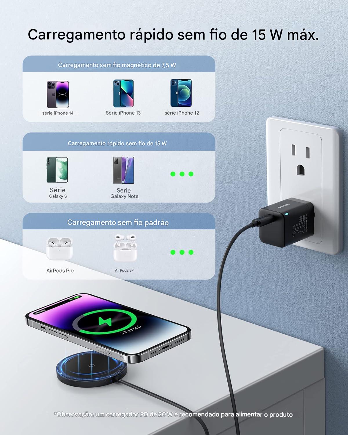 Carregador Magnético - Indução - Baseus - Para Iphone - COD:LNDSE - Imagem 4