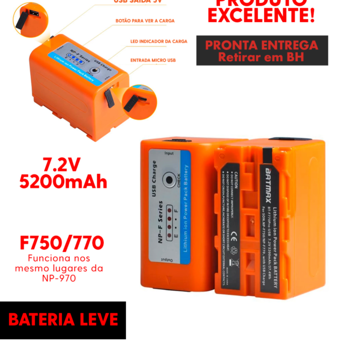 Bateria - NP-F750/NP-F770 - Batmax - 5.200mAh - COD:LNDSE