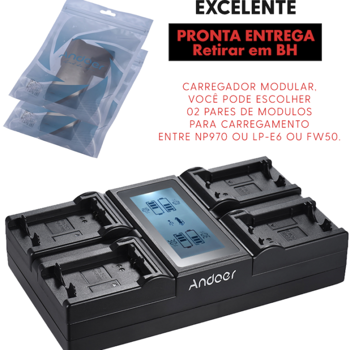 Carregador Modular Quádruplo - Andoer - para Baterias NP - COD:LNDSE