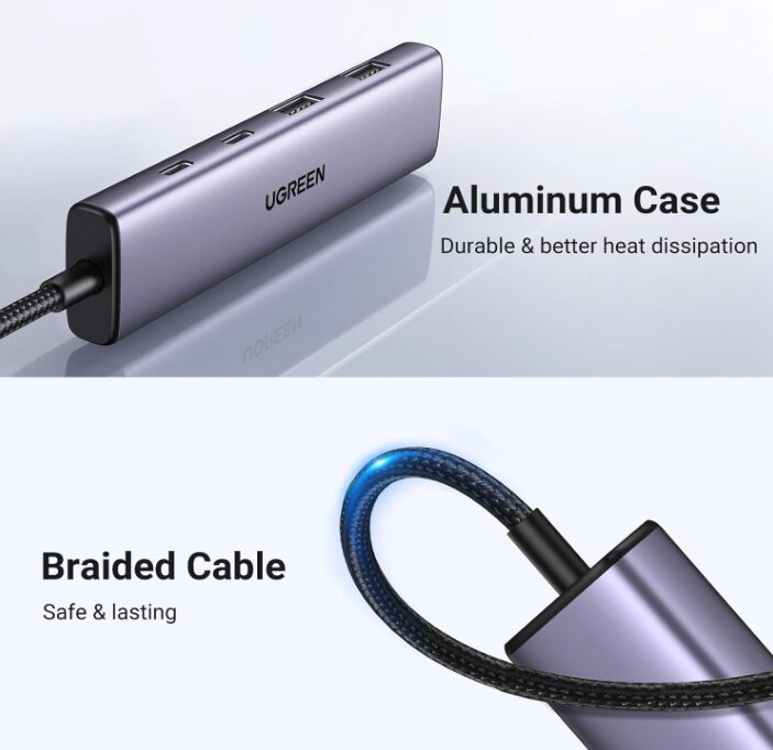 Hub UGREEN - 4 em 1 - Cabo USB-C com 4 Portas - CM473- COD:LND - Imagem 6