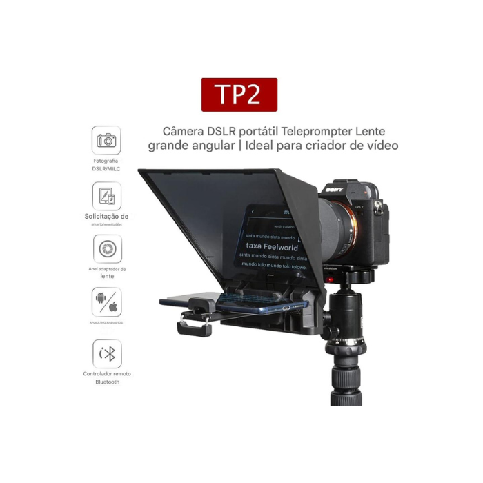 Teleprompter  - FeelWorld - TP2 - SmartPhone/DSLR - COD:LND